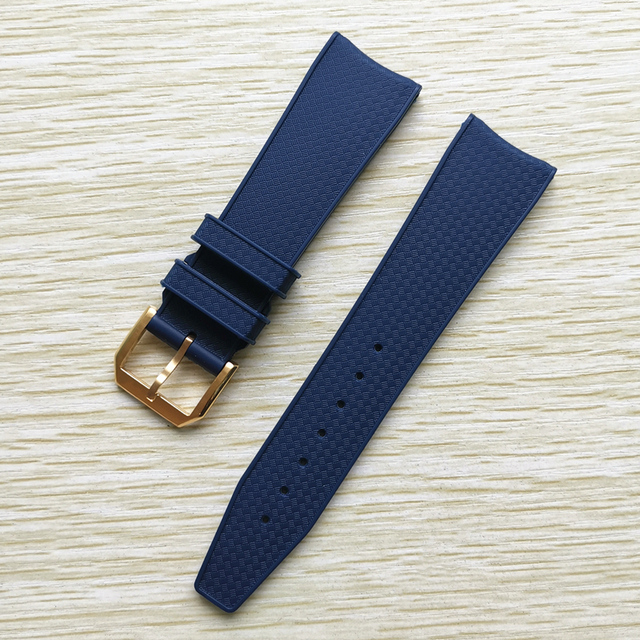 22mm Black Blue Rubber Silicone Watchband Watch Strap For IWC Pilot Portuguese IW323101 Bracelet Strap With Pin Buckle Tool Free