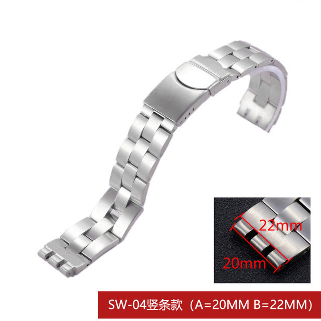 Watch Accessories for Swatch YCS YAS YGS Irony Strap Silver Solid Stainless Steel Watchband for Men/Women Metal Bracelet Stock