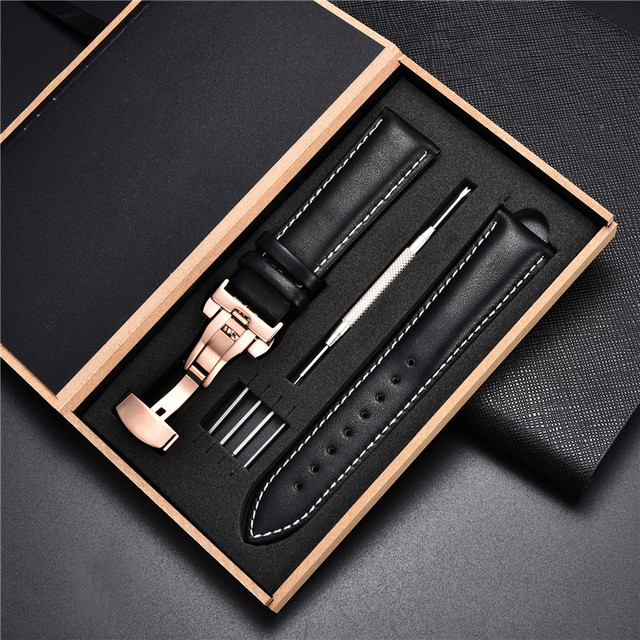 18mm 20mm 22mm 24mm Leather Strap For Samsung Galaxy Watch Active 2 44mm 40mm Band Bracelet Replacement Wristbands With Box