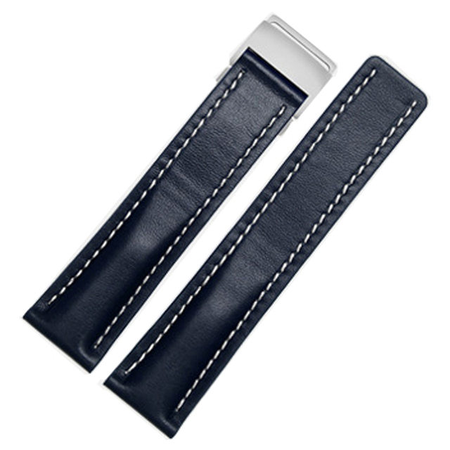 Soft Leather Watch Straps, 20mm, 22mm, 24mm Breitling Watch Strap, Leather, Black, Brown, Blue