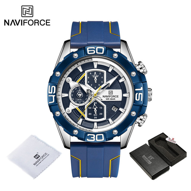 NAVIFORCE Sports Watches Men Luxury Brand Military Silicone Wrist Watch Man Fashion Watch Quartz Chronograph Wristwatch