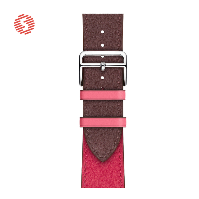 ShengOne Leather Bracelet Fashion Exquisite Bracelet for Apple Watch 7 6 SE 5 4 45 44 42mm Two Tone Replacement Strap 3 2 41 40 38