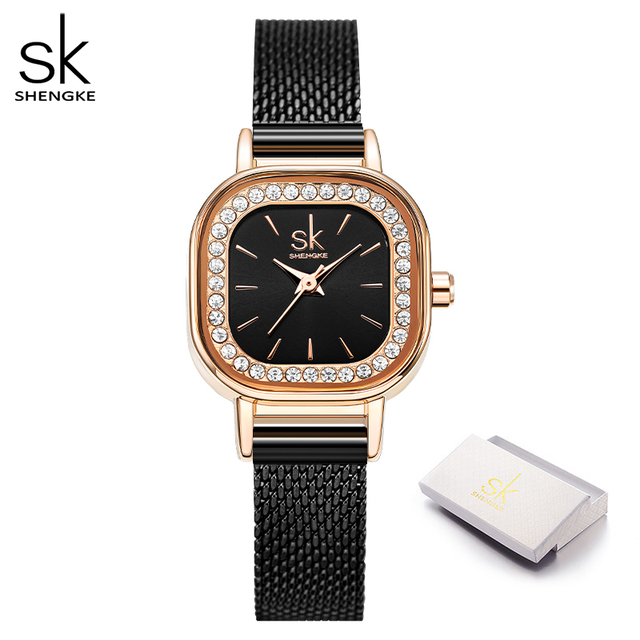 Business men watches birthday gift ladies wristwatch quartz crystals minimalist style rhinestone square dial dress accessories