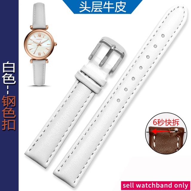 Women's Genuine Leather WatchBands for Casio Fossil Watch Band Foley Foley First Layer Leather Watch Strap 12mm 14mm 16mm