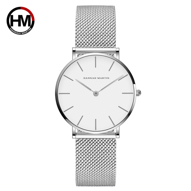 Japan Quartz Movement High Quality 36mm Hana Martin Women Stainless Steel Mesh Rose Gold Waterproof Ladies Watch Dropshipping