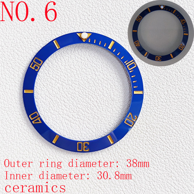 Black/Blue/Green Mens Watches Replacement Accessories Watch Face Bezel Ceramic Insert for 40mm Sub-automatic 38mm