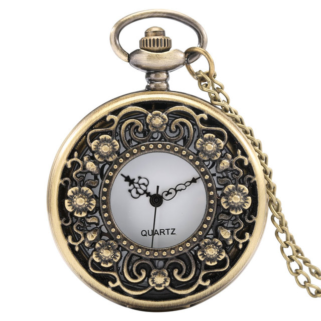 New Classic Bronze Men's Quartz Big Chain Pocket Watch Cat Pattern Unisex Advance Sense Watches Birthday Gift for Boyfriend