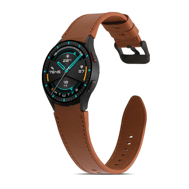 20mm Leather Band Watch For Samsung Galaxy 4 Classic 42mm 46mm Watch 4 40mm 44mm Geunine Leather Sport Bracelet writswaves