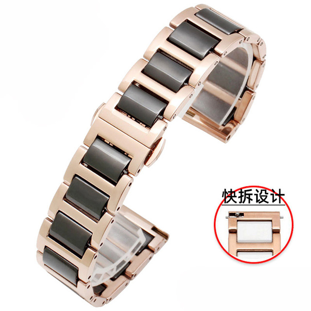 Ceramic Bracelet In Stainless Steel Watchband Watch Band Strap White Women Man Fashion Wristwatches 12 13 14 15 16 17 18 20 22mm