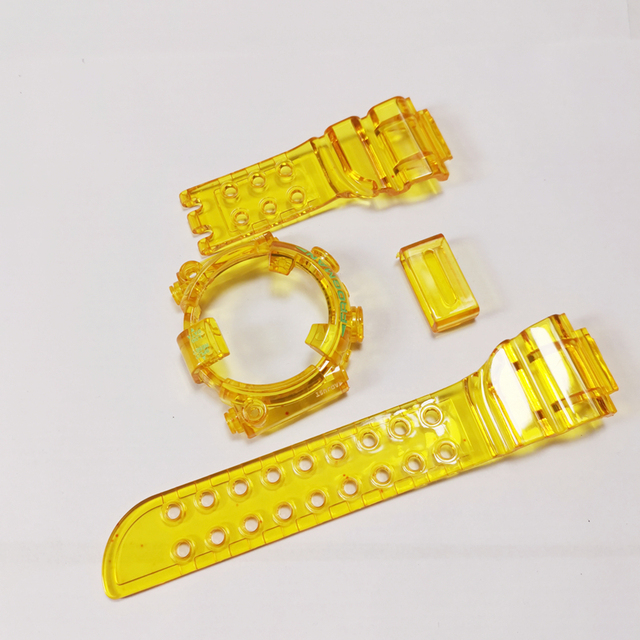 DW8200 Ice Transparent Silicone Rubber Watchband and Bezel Transparent Watchband Cover with Tools Wholesale Dropshipping