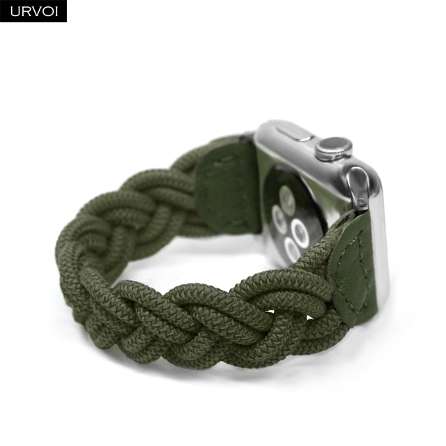 URVOI Braided Band for Apple Watch Series 7 6 SE 5 4 3 2 Woven Nylon Strap for iWatch Solo Stretchable Loop Replacement 41 45mm