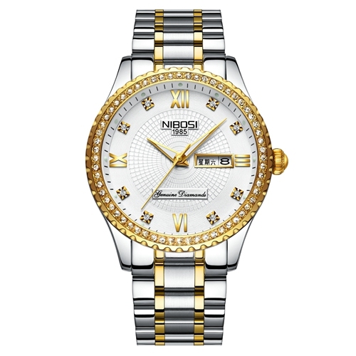 NIBOSI - Women's Gold Watch, Innovative Steel Band, Water Resistant, Female, 2020