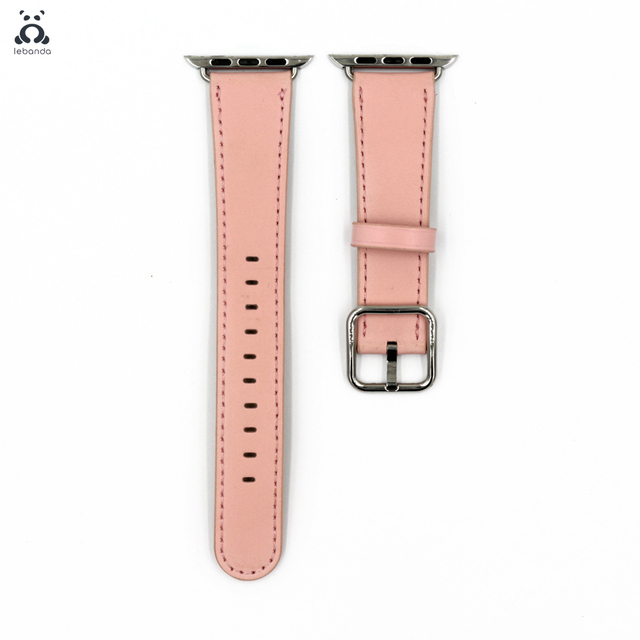 Lebanda Classic Fit Strap For Apple Watch Series 7 6 SE 5 4 3 Strap Fit For iwatch Calfskin Leather Modern Design Square Buckle
