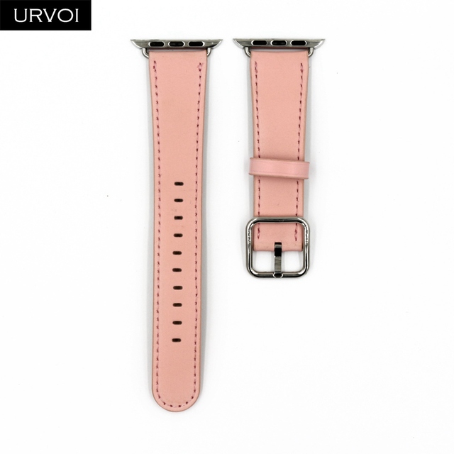 URVOI Band for Apple Watch Series 7 6 SE 5 4 3 Calf Leather Strap for iwatch with Classic Buckle Modern Design GEN.2 41mm 45mm