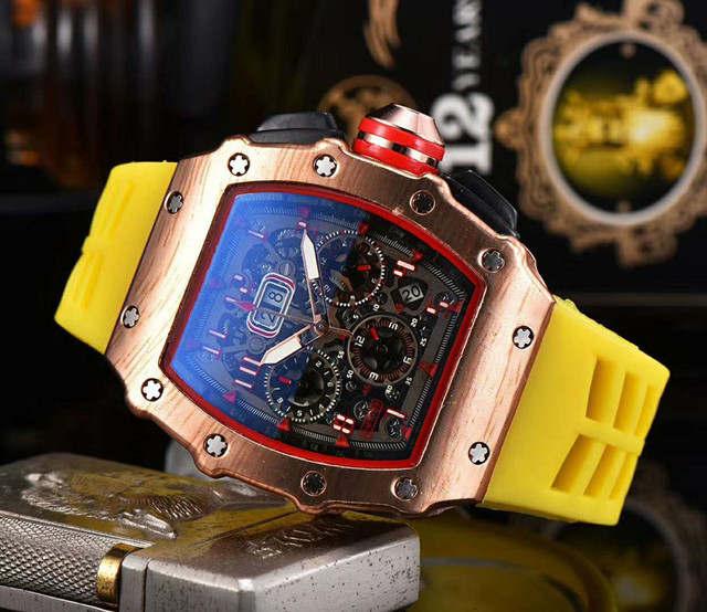 RM Fashion Brand Automatic Mechanical Watches Men Waterproof Skeleton Wrist Watch With Women Men Leather Strap