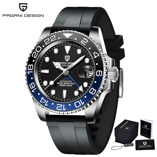 PAGANI design GMT 40mm mechanical watches top brand sapphire glass stainless steel sport waterproof automatic watch for men