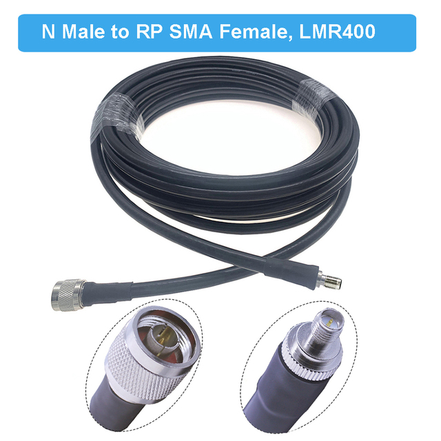 LMR400 Cable RP-SMA Male to N Female 50 Ohm RF Coax Extension Jumper Pigtail for 4G LTE Cellular Amplifier Phone Signal Booster