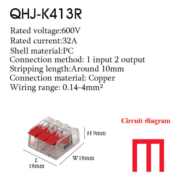 Wire Connector Small Quick Universal Compact Connector Spring Wire Cable Electrical Connectors Push In Terminal Block 412-415