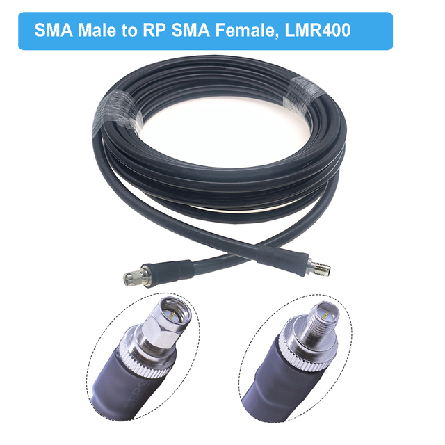 50 Ohm Pigtail RF Coaxial WiFi Router Extension Jumper Cord SMA LMR400 Cable RP-SMA Female to RP-SMA Female LMR-400