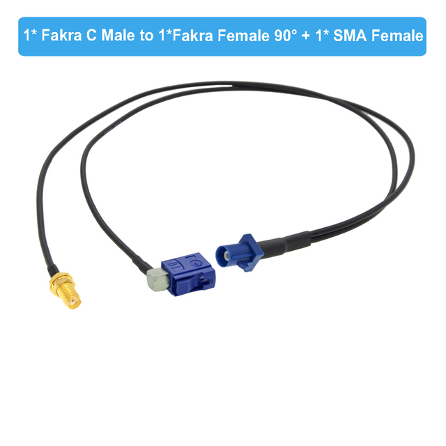 Fakra C Male to SMA Male and Fakra C Female Y Type GPS Adapter Fakra to SMA Splitter Navigation Cable GPS Antenna Extension Cord