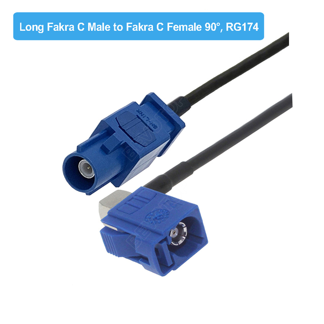 Blue Fakra C RAL 5005 Male Female RG174 Cable GPS Antenna Extension Cord RF Coaxial Pigtail For Car GPS Navigation