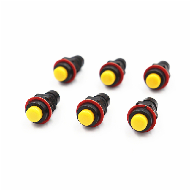 6pcs DS-211 DS-213 Push Button Switch 10mm Momentary/Self-Lock Round Button Switch DS211 DS213 Miniature