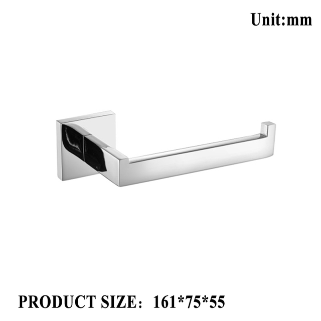 Chrome Polished Double Towel Bars Bathroom Towel Hanger Stainless Steel Bathroom Accessories Soap Dish Toilet Brush Holder