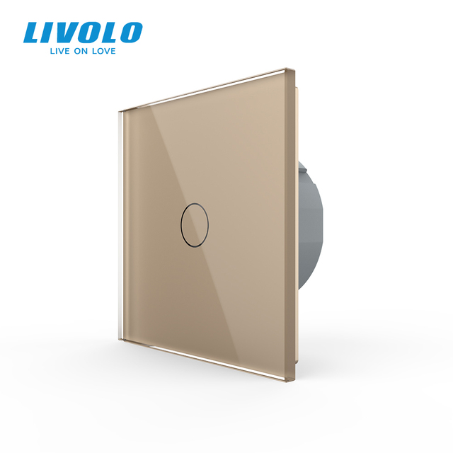 Livolo Luxury Wall Touch Sensor Switch, EU Standard 1 Gang 1Way Light Switch, Crystal Glass 220-250, C701-1/2/5