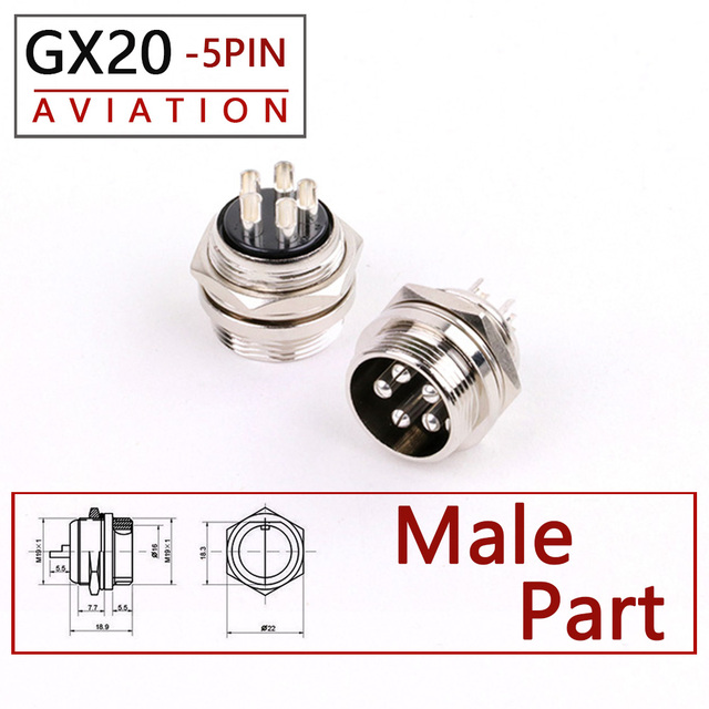 10pcs GX20 2/3/4/5/6/7/8/9/10/12/15 Pin Male Metal Circular Quick Flight Socket Plug Wire Panel Connector High Quality