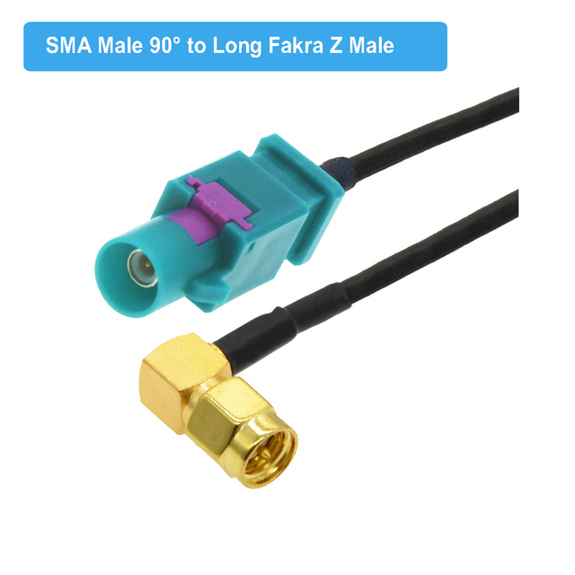 1PC SMA Male Elbow Right Angle to Fakra Z Male/Female RG174 Cable Car GPS Navigation Antenna Extension Cord RF Coaxial Pigtail