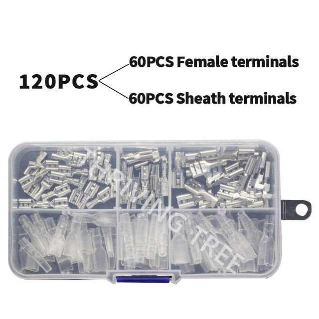 270/135/120pcs 2.8/4.8/6.3mm Insulated Crimp Terminals Seal Electrical Wire Connectors Crimp Terminal Connector Assortment Kit