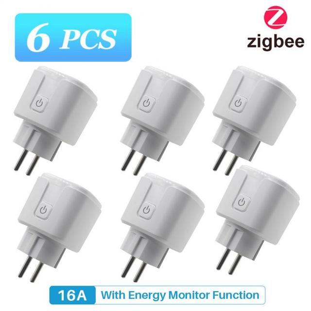 Tuya Zigbee Smart Plug 16A EU Socket with 110V 220V Power Monitoring Port Adapter APP Control Works with Alexa Google Home