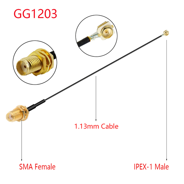 10pcs IPEX Cable SMA Female to uFL/u.FL/IPX/IPEX-1 IPEX 1 Male Plug WiFi Antenna RF Cable RG1.13 /0.81 Pigtail Extension Cable