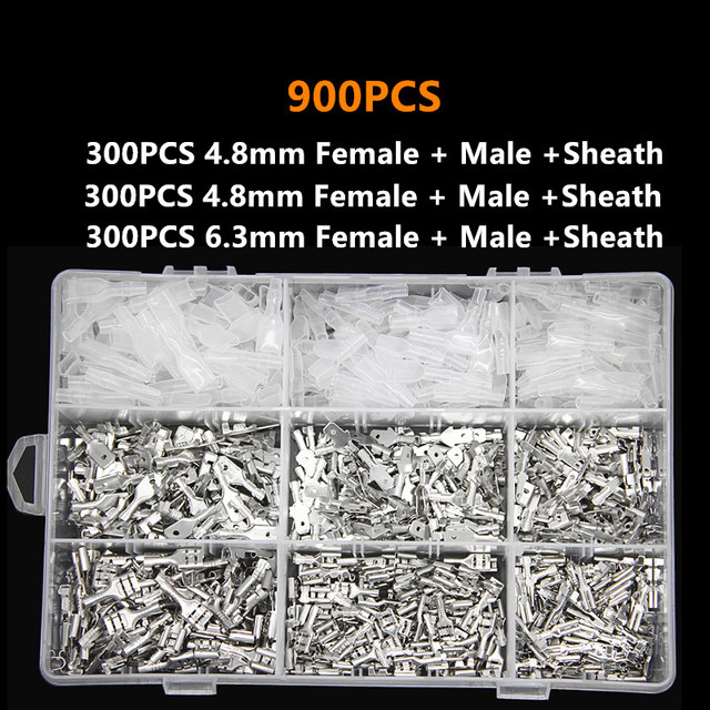 270/315/450/900pcs 2.8/4.8/6.3mm Crimp Terminals Insulated Seal Electrical Wire Connectors Crimp Terminal Connector Assortment