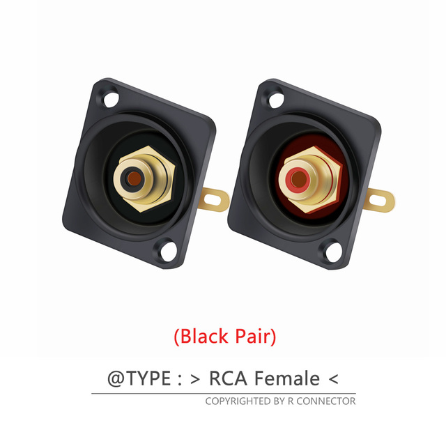 Premium Board Mount RCA Connector Female, Silver RCA Female Socket, Red and White Colors Available, 50 Pieces