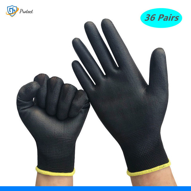 1/36 Pairs Nylon Polymer Gloves Safety Work Gloves Repair Special Gloves Palm Padded Gloves Carpenter Repair Worker Supplies