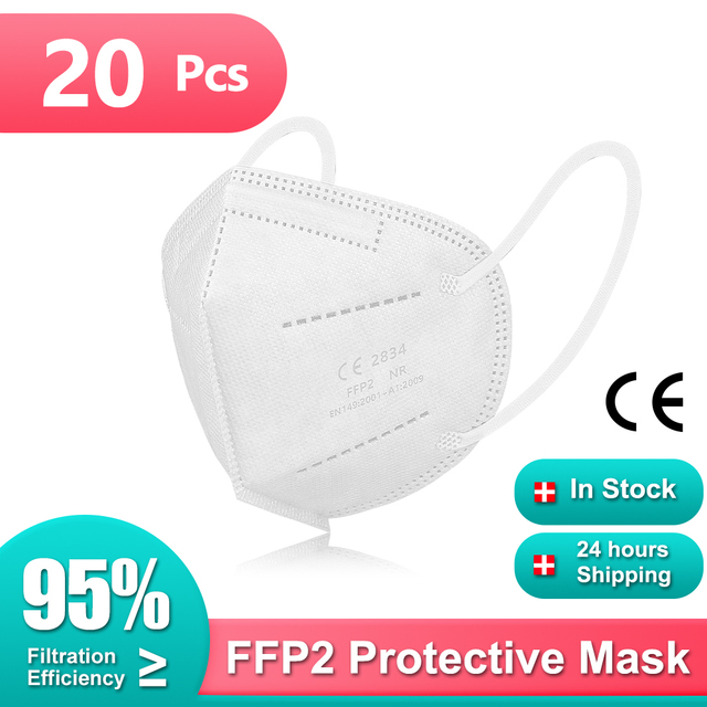 Protective Masks FFP2 CE KN95 Certification Face Mask 5ply Reusable Mascarillas fpp2 homology ada Adult Dust Masken ffp2masken