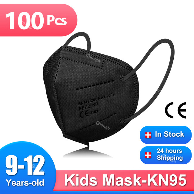 9-12 Years mascarillas fpp2 niños children FFP2 Mask Reusable Ce Approved KN95 Masks 5 Layers FFP 2 Security Protection Mask