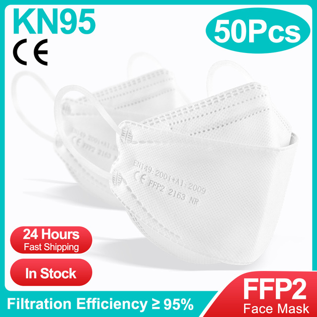 10-100 قطعة الكورية الأسماك KN95 Maske FFP2 Mascarillas FPP2 المعتمدة الصحية قناع وجه واقي التنفس أقنعة الفم ffp2fan CE