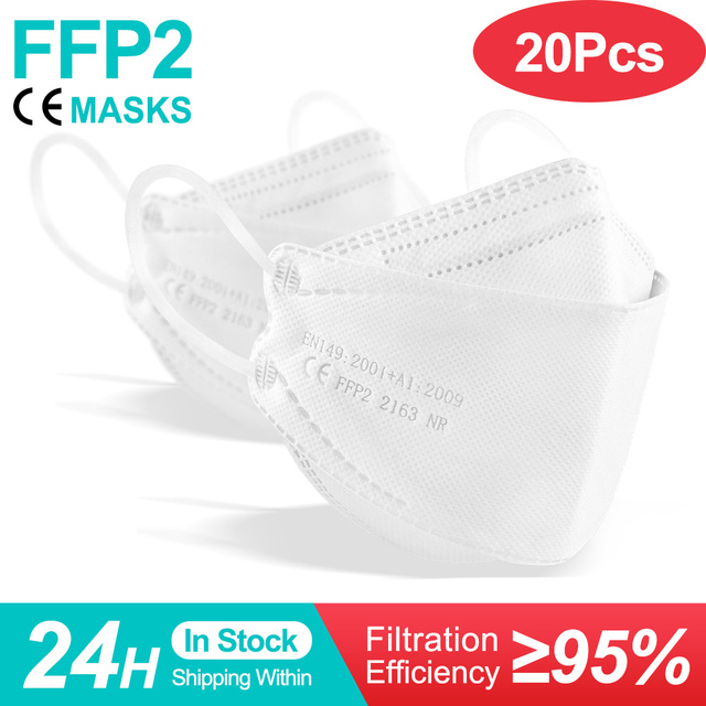 10-100pcs CE FFP2 black mask FPP2 mask approved 4 layers fish masks ffp2 homology ada Spain KN95 Mascarilla fpp2 adult face mask