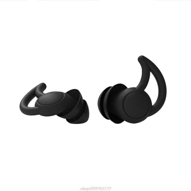 1 Pair Soft Silicone Ear Plugs Tapered Noise Reduction Sleep Earplugs Sound Insulation Ear Protector 2/3 Layers J03 21 Dropship