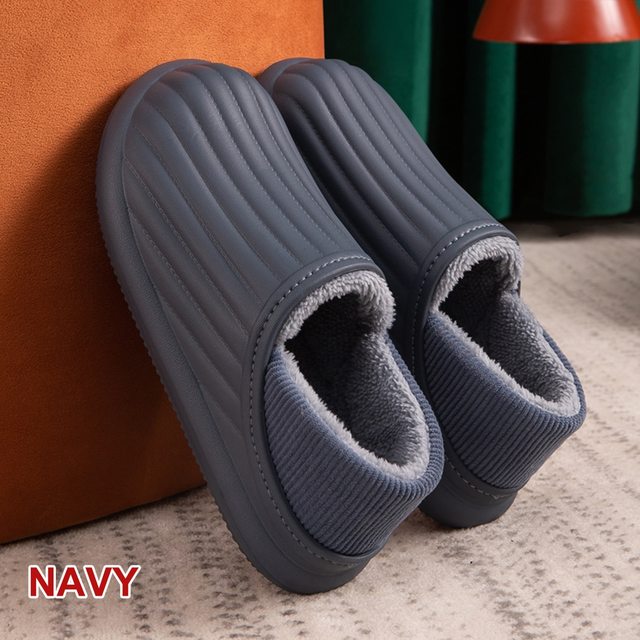 Hot Waterproof Non-slip Home Slippers Men Winter Warm Women Indoor Non-slip Ladies Soft Slippers Memory Foam Couples Shoes