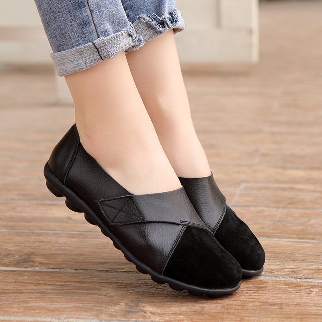 sun00 2022 new women's shoes-women's loafers shoes women's soft genuine leather shoes large size ladies shoes