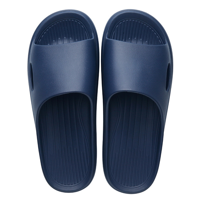 Thin Bottom Slippers Women Striped Soft Bottom Plastic Slippers Indoor Home Noise Reduction Sandals Bathroom Non-slip Flip Flops