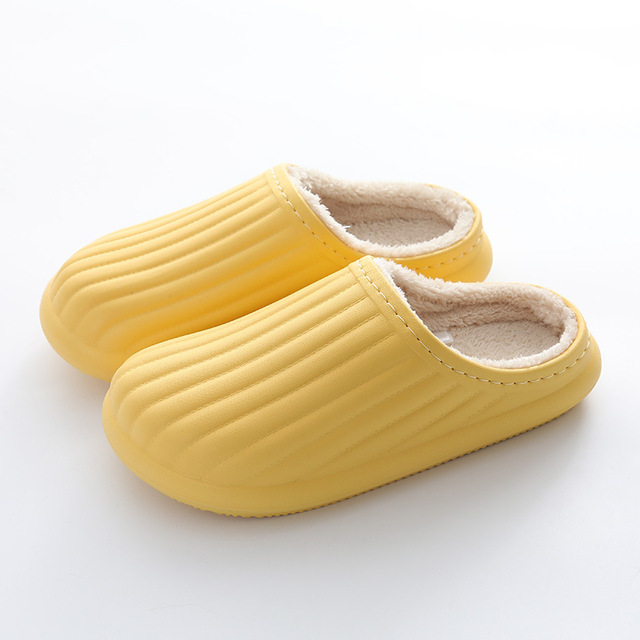 2021 Waterproof Cotton Slippers Thick-soled Plush Winter Warm Home Indoor Slippers Outdoor Slippers Memory Foam For Couples Shoes