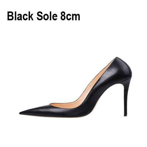 Classic Matte Black 12cm High Heel Shoes Woman Pumps Tacones Pointed Toe Stilettos Sexy Wedding Shoes qkob002 ROVICIYA