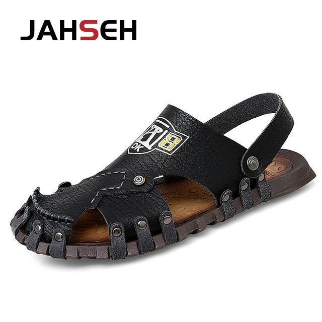 Summer Men Casual Sandals Outdoor Brand Slippers Genuine Leather Beach Shoes for Men Designer Mens Roman Sandals Zapatos Hombre