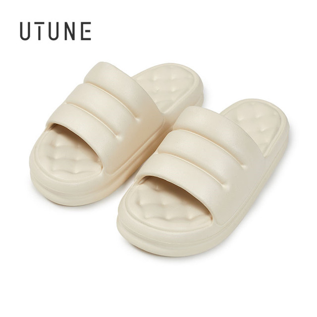 UTUNE Sofa Sandal Slides for Women Slippers Super Soft Indoor Shoes Sandals Men Platform EVA 4cm