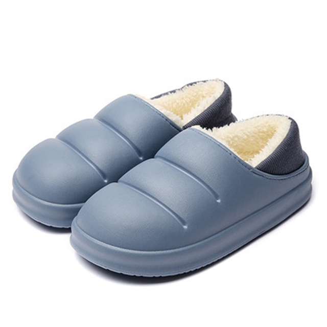 ASILETO Lovers Cotton Slippers Female Bag With Warm Shoes Indoor Home Household Thick-soled Waterproof Cotton Shoes Men Winter