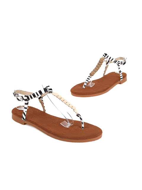 Flat shoes clip toe women sandal 2022 retro round head breathable beach in summer plus size sapatilha feminina